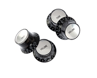 Reflector Knobs Black with Silver Top