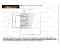 Callaham Tele Bridge For American Standard Guitars, Enhanced Compensated Stainless Steel Saddles