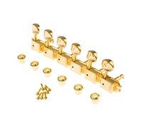 Kluson 6 In Line Set Of Tuners Double Line Right Handed Gold