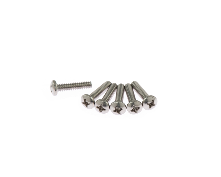 Round Head Pickup Mounting Screws in Natural Stainless Steel