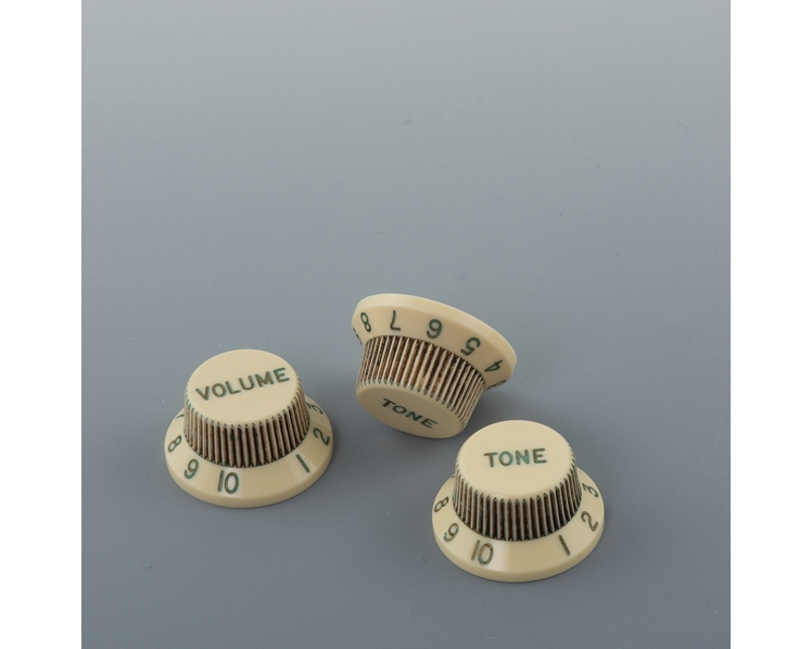 Vintage Relic Aged Creme With Green Numbers Knob Set