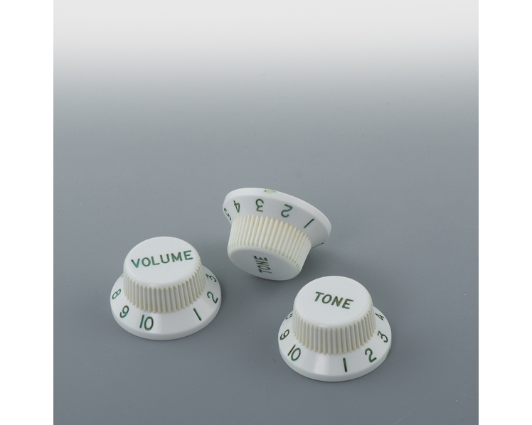 Vintage Relic White With Green Numbers Knob Set