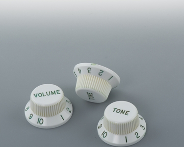 Vintage Relic White Small Numbers Green Knob Set